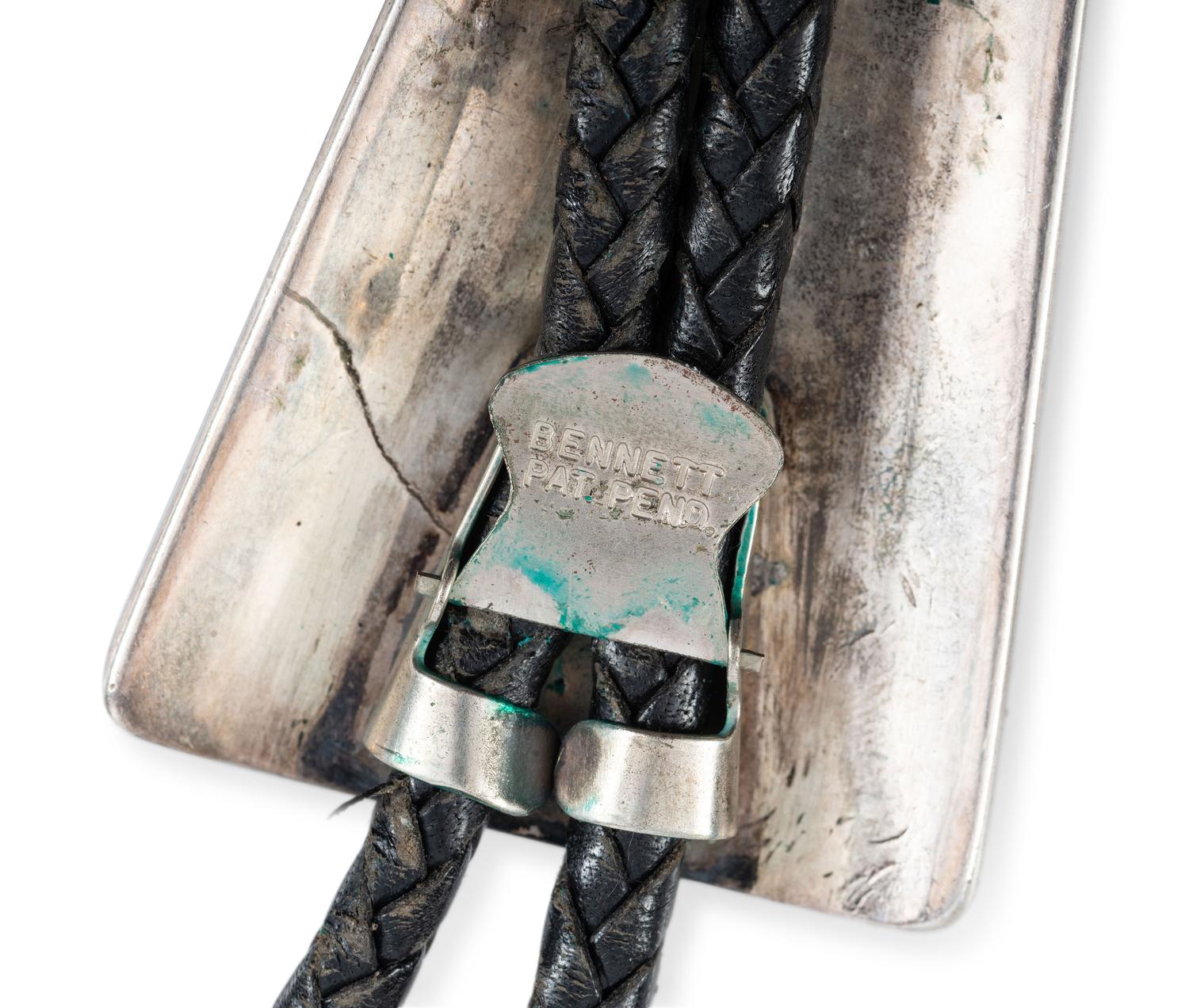 Navajo Silver, Turquoise, and Coral Bolo Tie