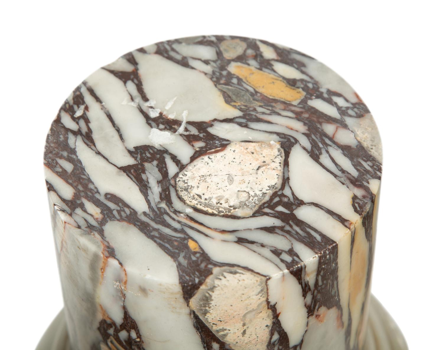 A Group of Continental Variegated Marble Bases — 20TH CENTURY