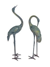 A Pair of Cast Iron Cranes After Pierre Jules Mene — (France, 1810-1879)