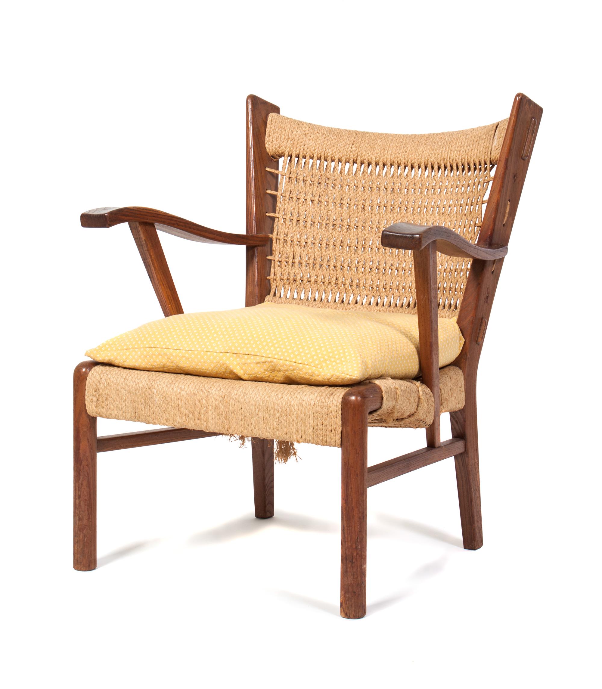 A Danish Rope Arm Chair Height 31 3/4 inches. — MID 20TH CENTURY