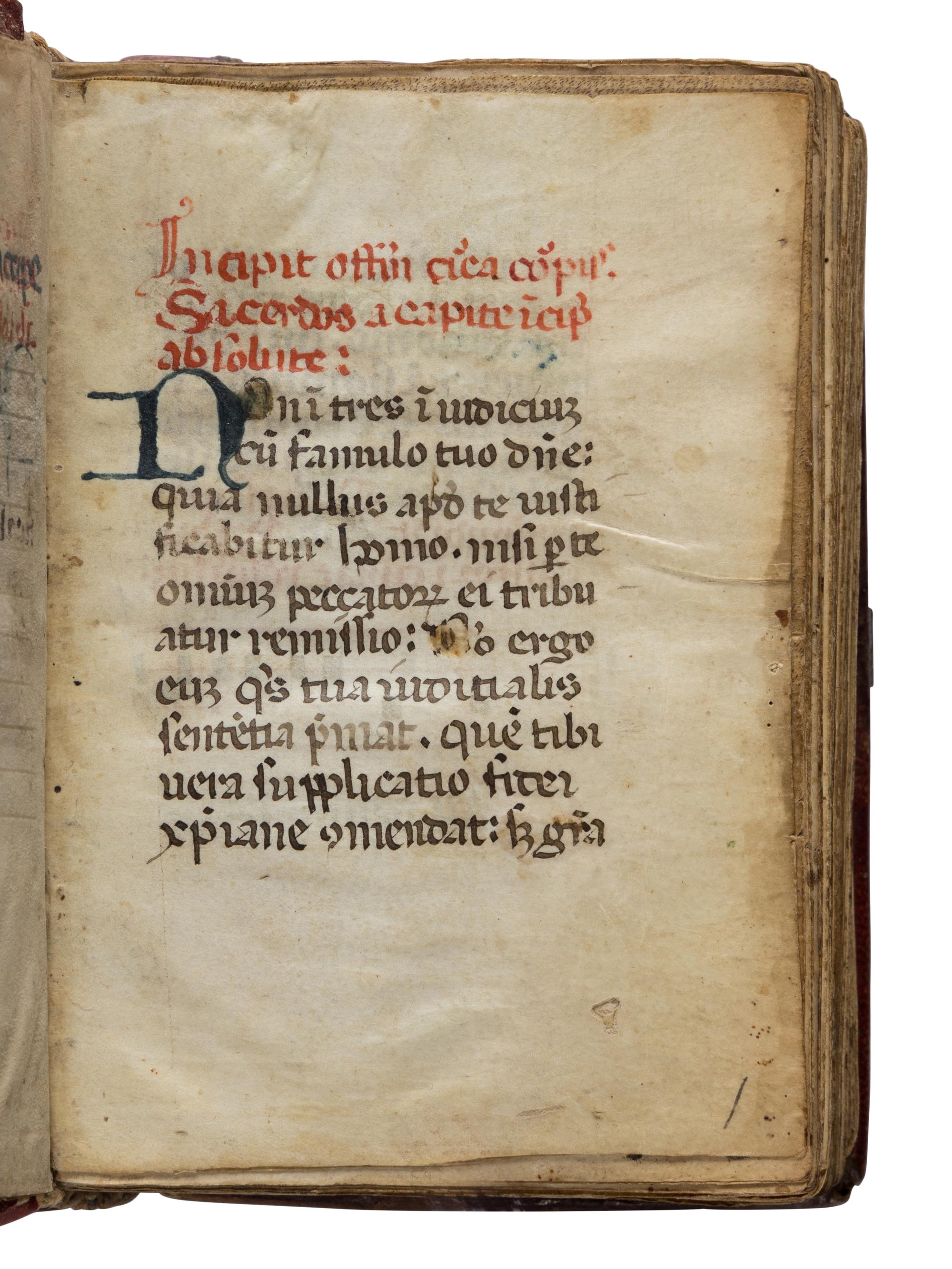 MUSIC RITES FOR FUNERALS Ritual, Use of Rome, in Latin and Italian, music manuscript on parchment [Italy, 1450–1456]