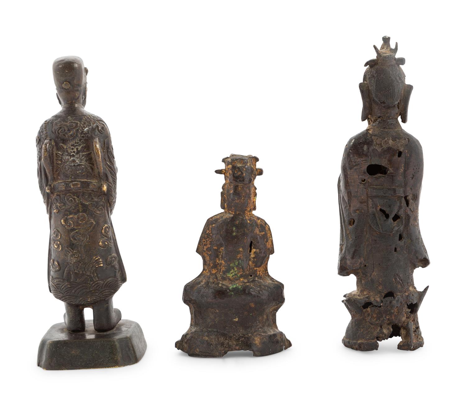 Three Chinese Bronze Figures