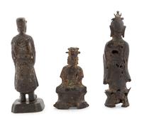 Three Chinese Bronze Figures