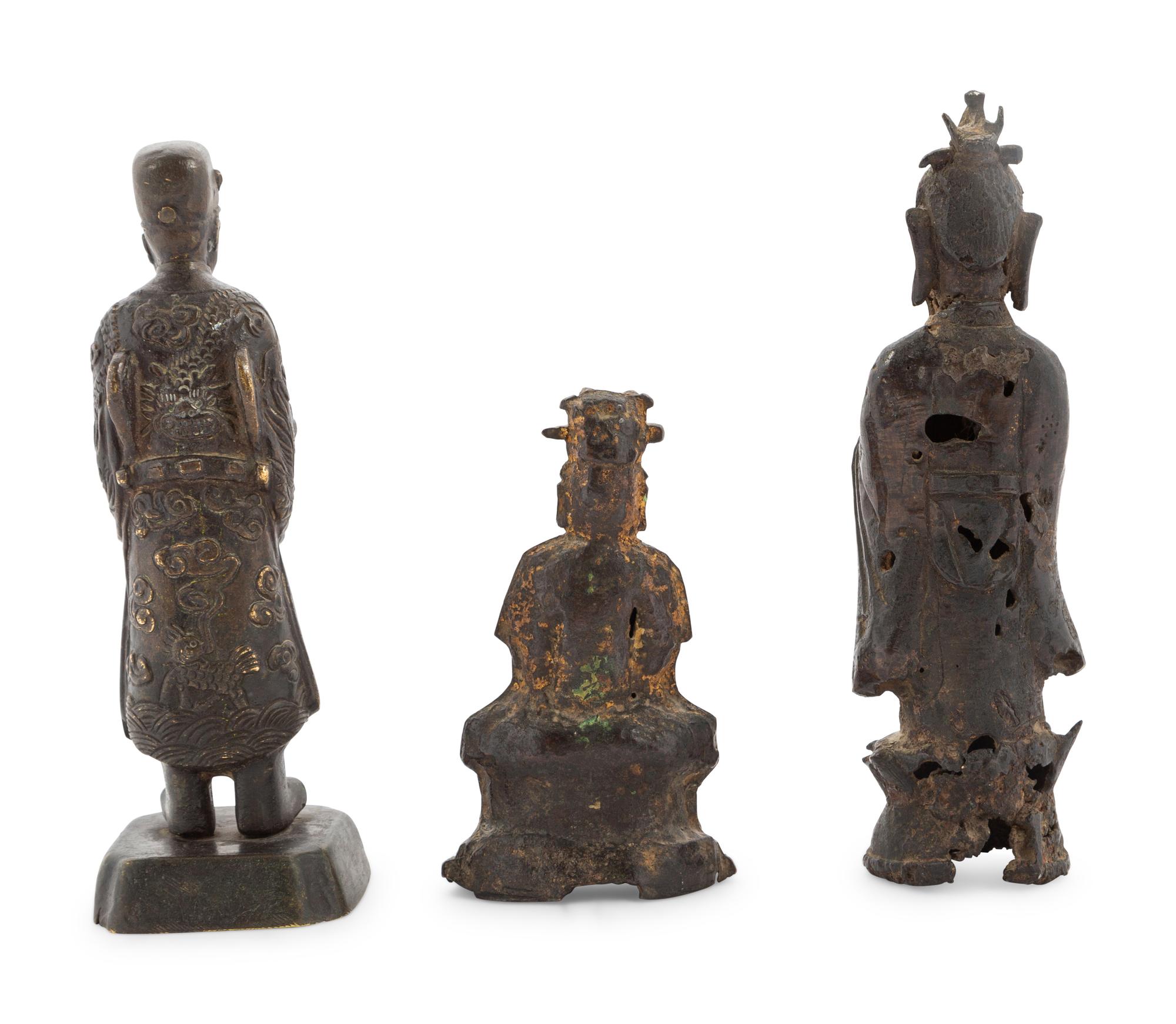 Three Chinese Bronze Figures