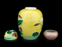Two Chinese Carved Porcelain Wares