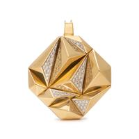 YELLOW GOLD AND DIAMOND PENDANT/BROOCH