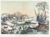 CURRIER, NATHANIEL. American Winter Scenes, Morning. New York, 1854. Litho. w/hand-coloring.