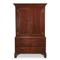 Chippendale cherrywood linen press New Jersey, late 18th century