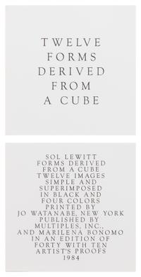 Sol LeWitt, (American, 1928-2007) , Twelve Forms Derived From a Cube, 1984 (complete portfolio of 48 screenprints with title and justif