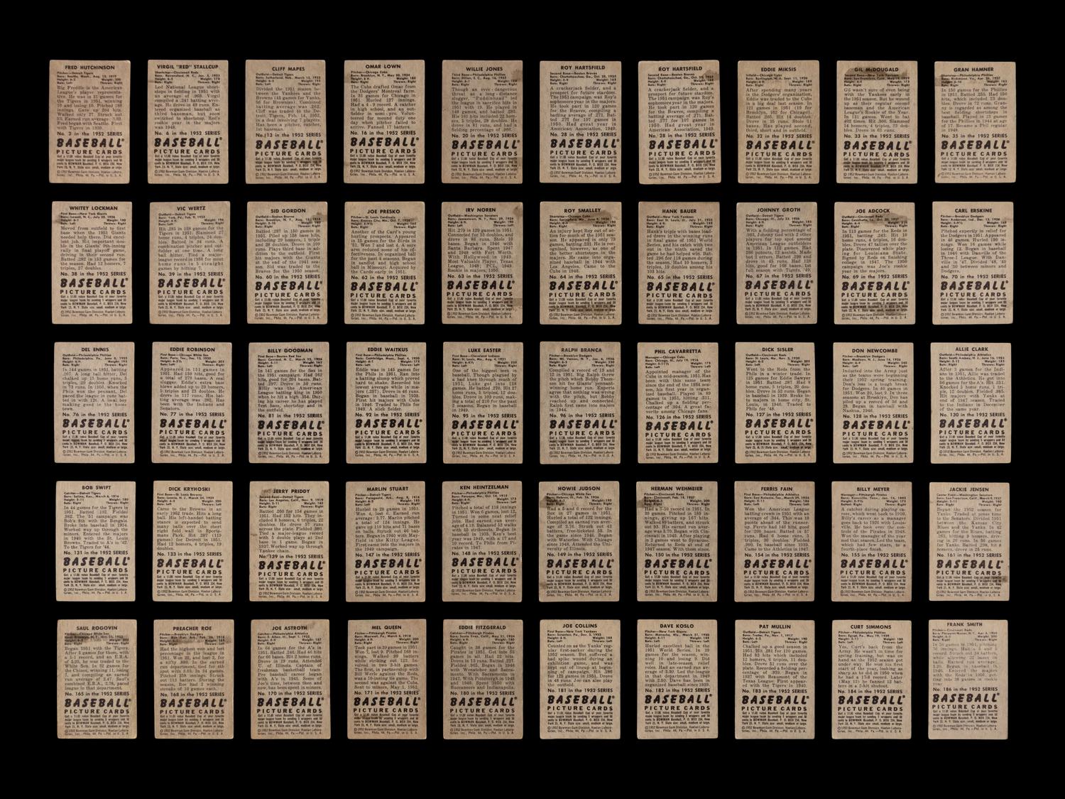 A Collection of 1952 Bowman Baseball Cards Including Notables and Hall of Famers (81)