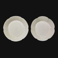 An associated pair of Chinese whiteware floriform dishes Song dynasty