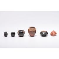 Group of Six Miniature Santa Clara Pottery