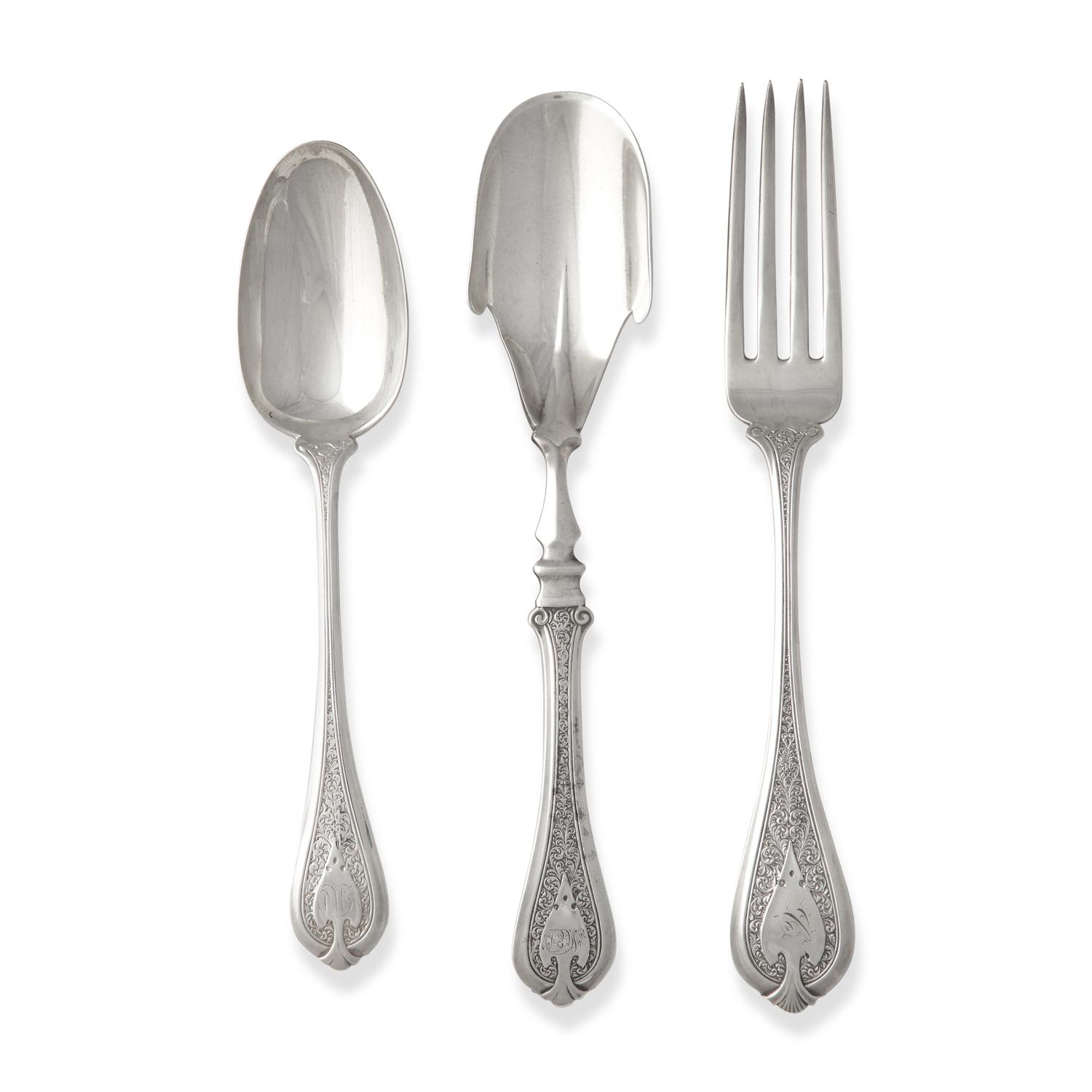 A Partial Sterling Silver Flatware Service in the "Florentine" Pattern