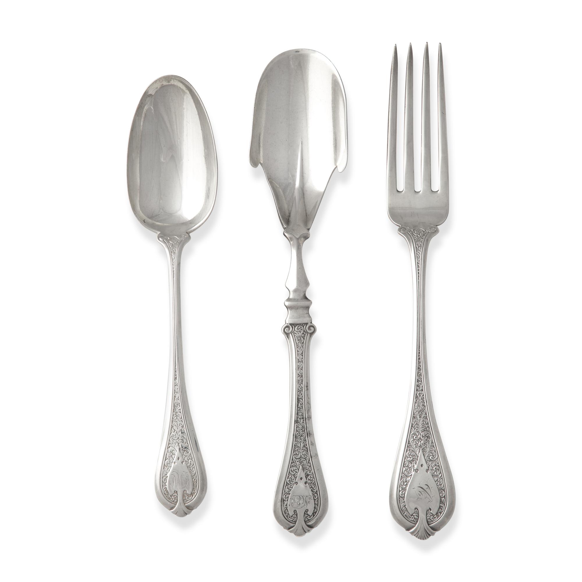 A Partial Sterling Silver Flatware Service in the "Florentine" Pattern