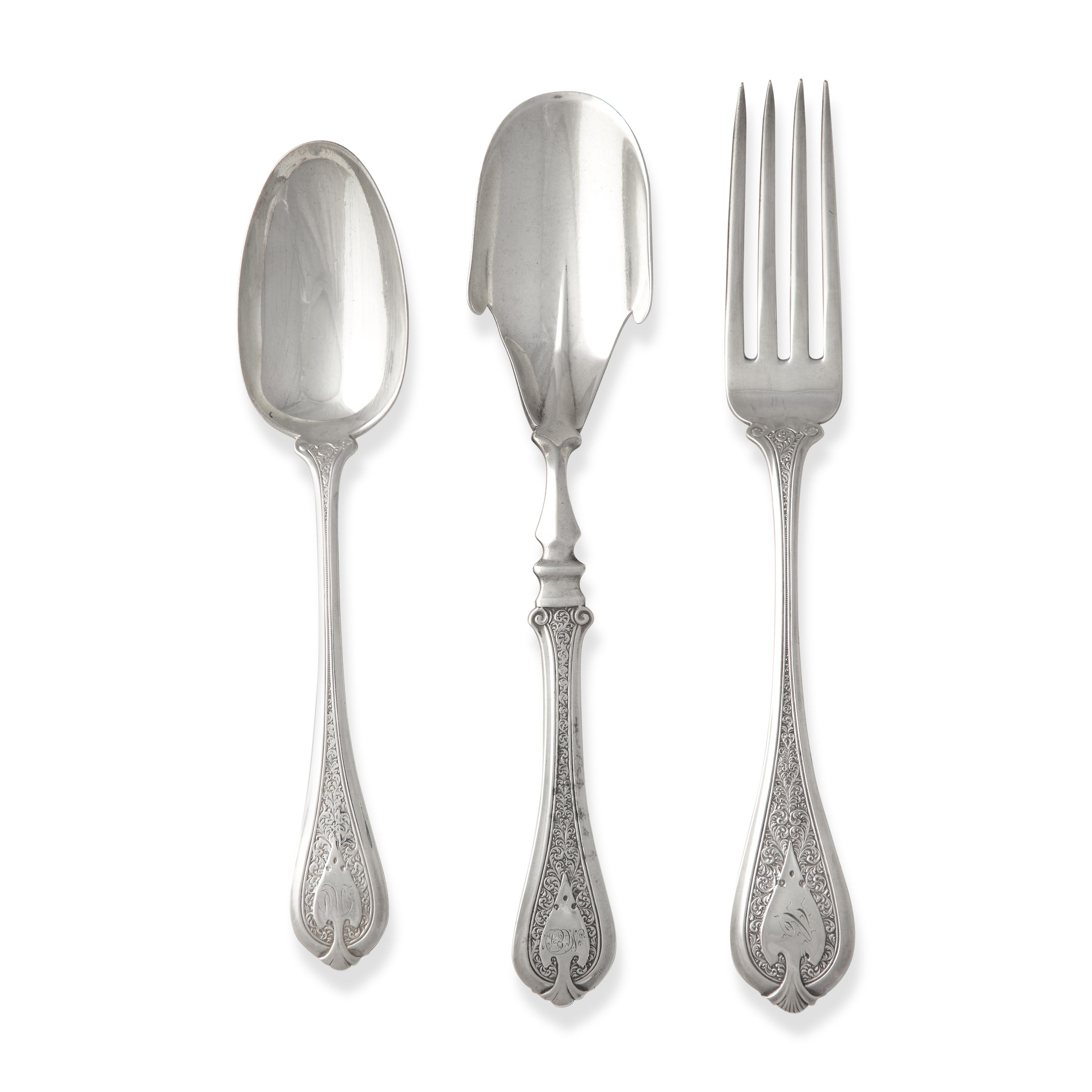 A Partial Sterling Silver Flatware Service in the "Florentine" Pattern
