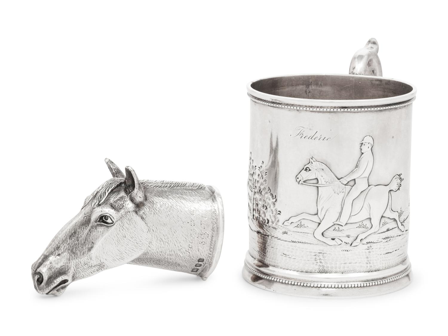 Two Silver Articles of Equestrian Interest