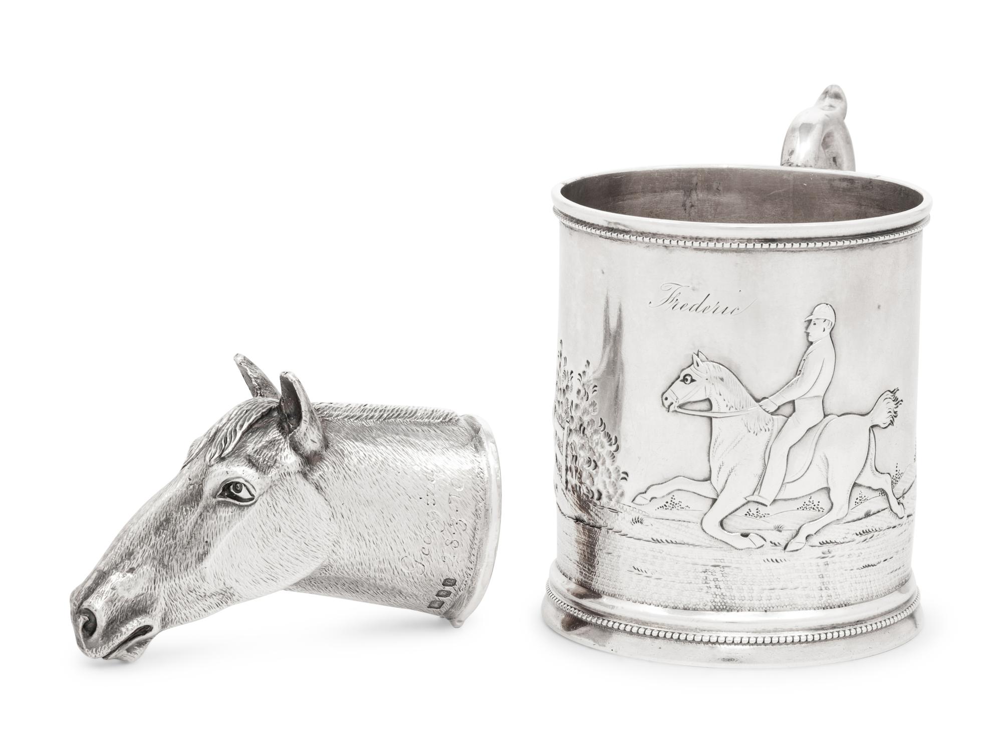 Two Silver Articles of Equestrian Interest