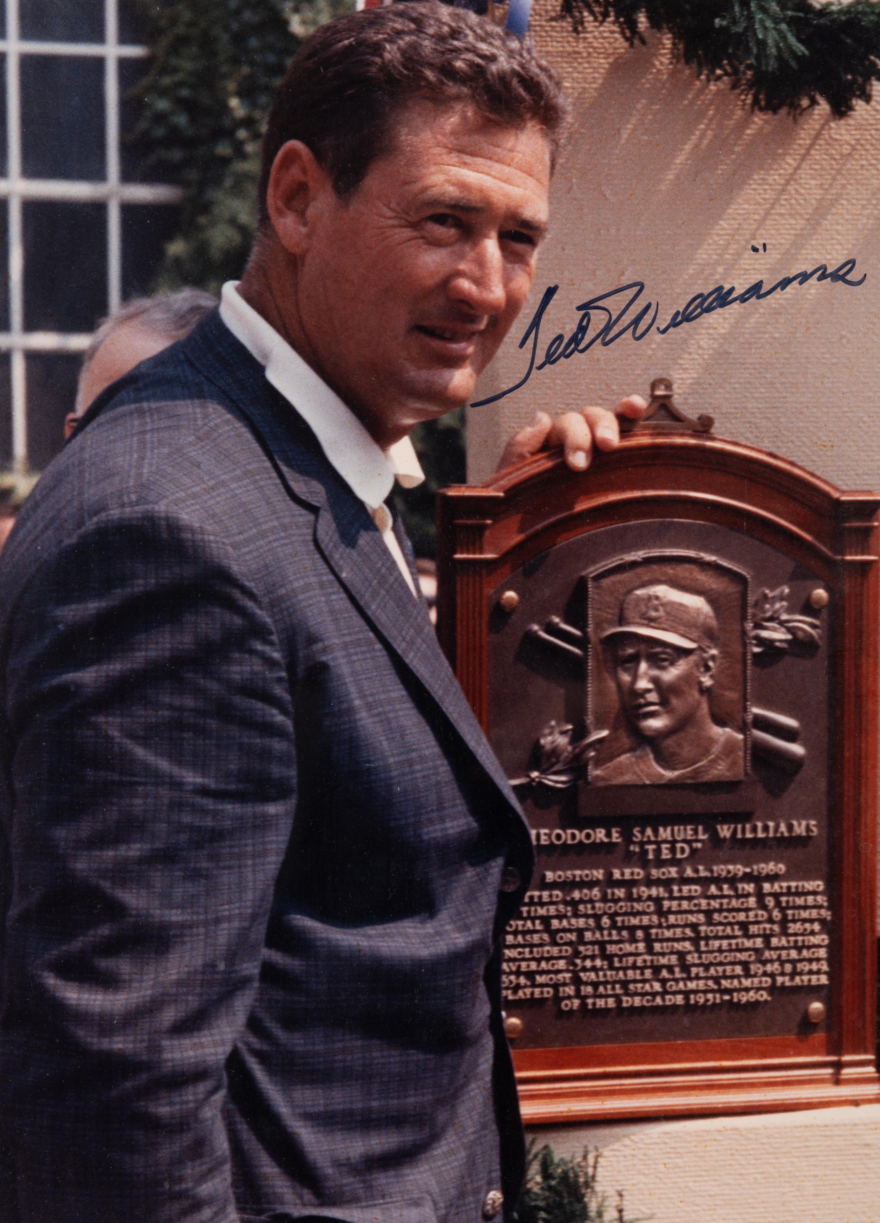 A Ted Williams Signed Autograph Large Format Hall of Fame Induction Photograph (Beckett Authentication Services Letter BAS Certified),