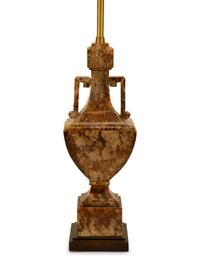 A Carved Hardstone Table Lamp