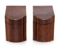 A Pair of George III Mahogany Knife Boxes