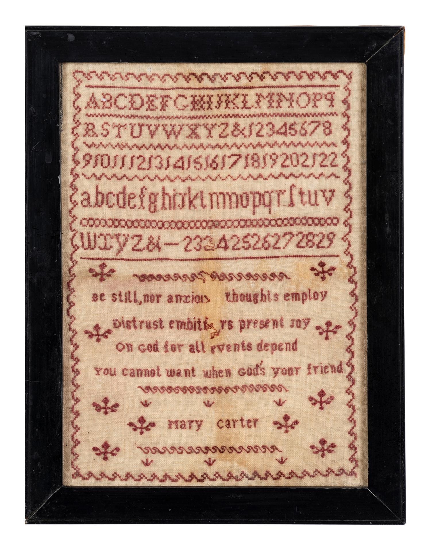 Five Needlework Embroidered Schoolgirl's Samplers