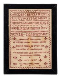 Five Needlework Embroidered Schoolgirl's Samplers