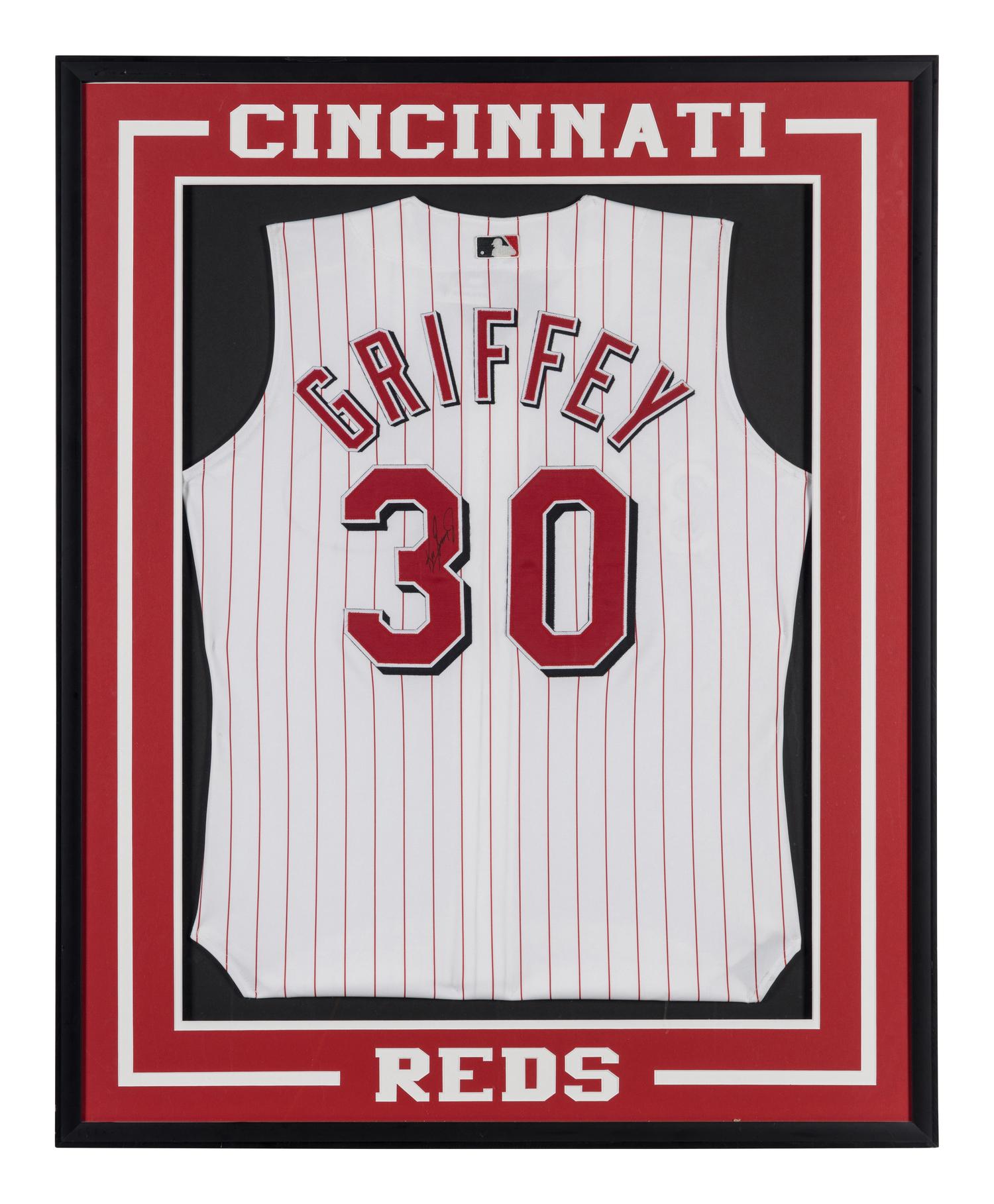 A Ken Griffey Jr. Cincinnati Reds Signed Autograph Jersey Display (Beckett Authentication Services),
