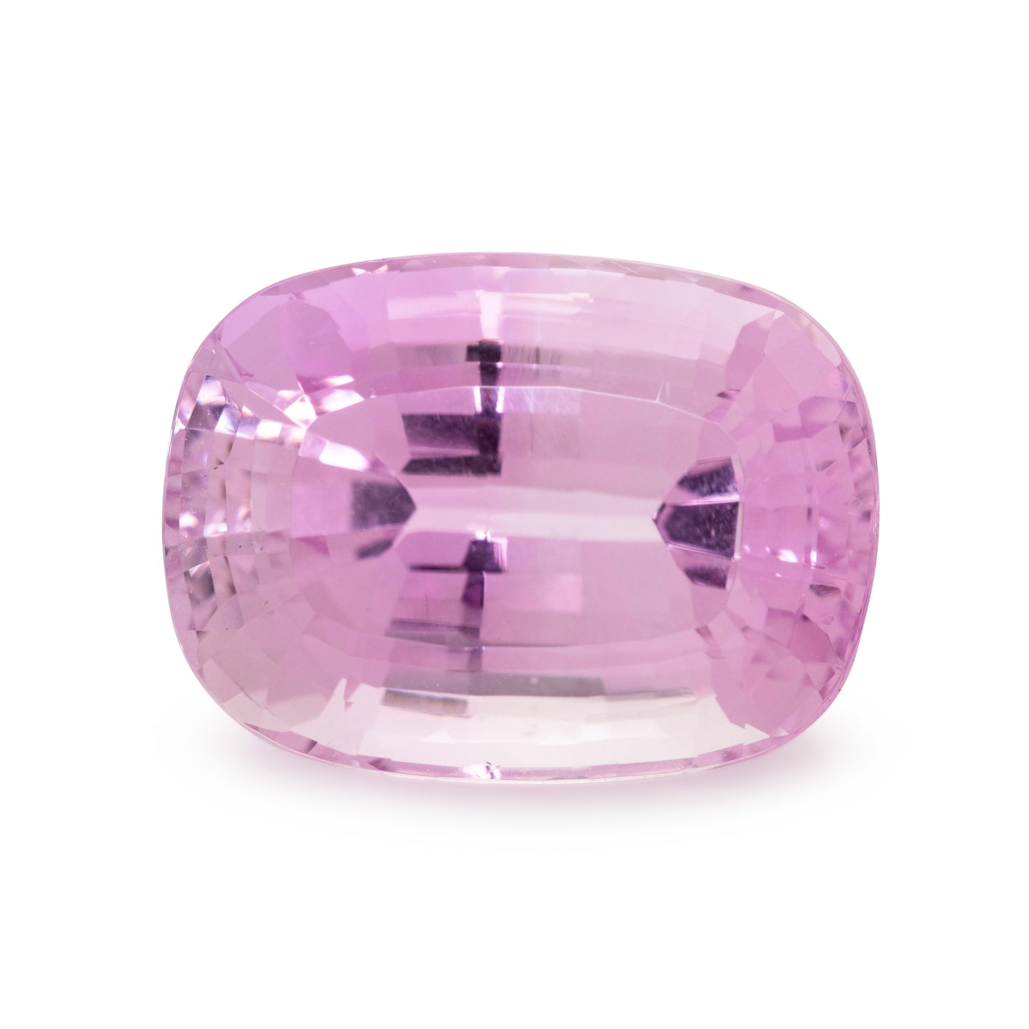 28.89 CARAT CUSHION CUT KUNZITE