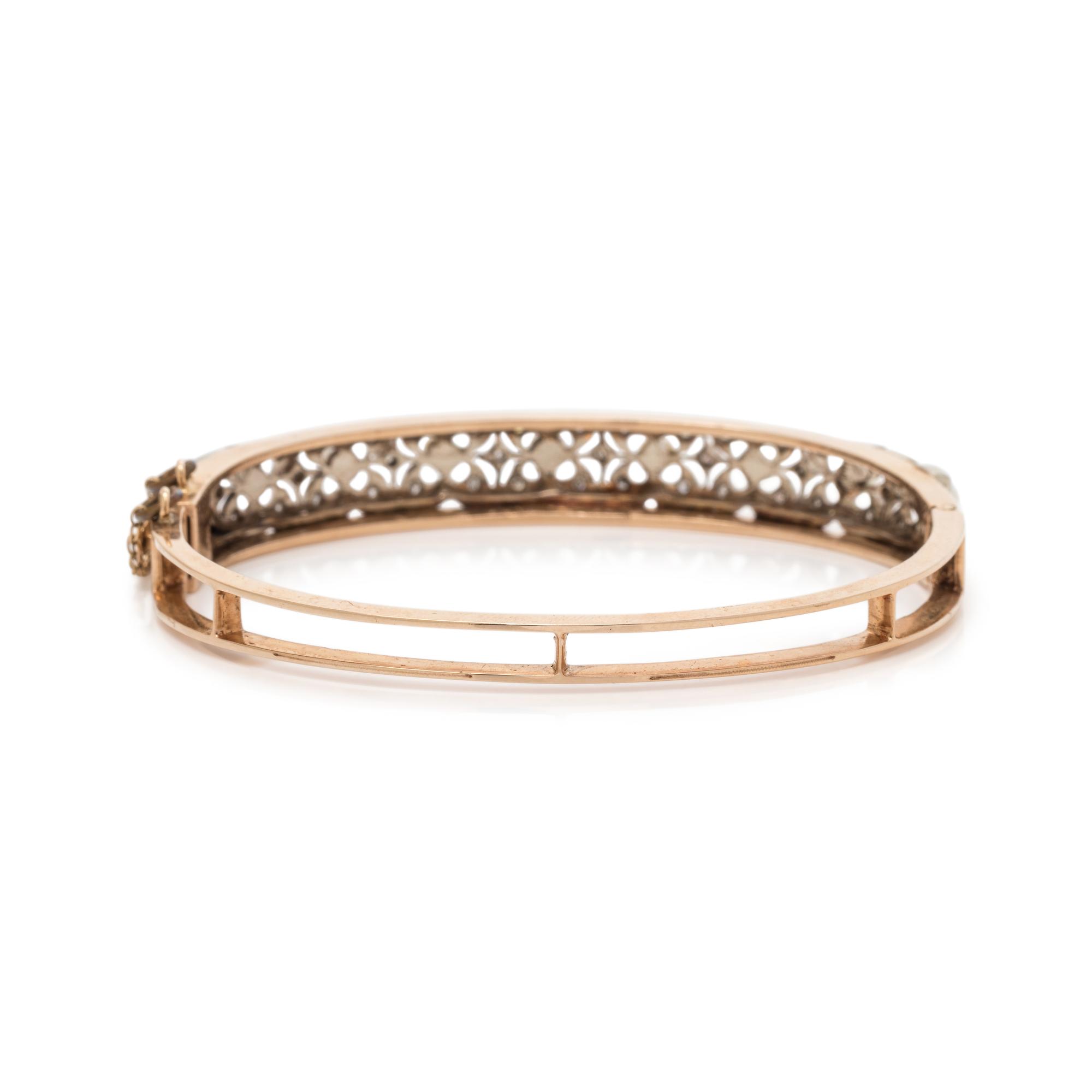 CULTURED PEARL AND DIAMOND BANGLE BRACELET