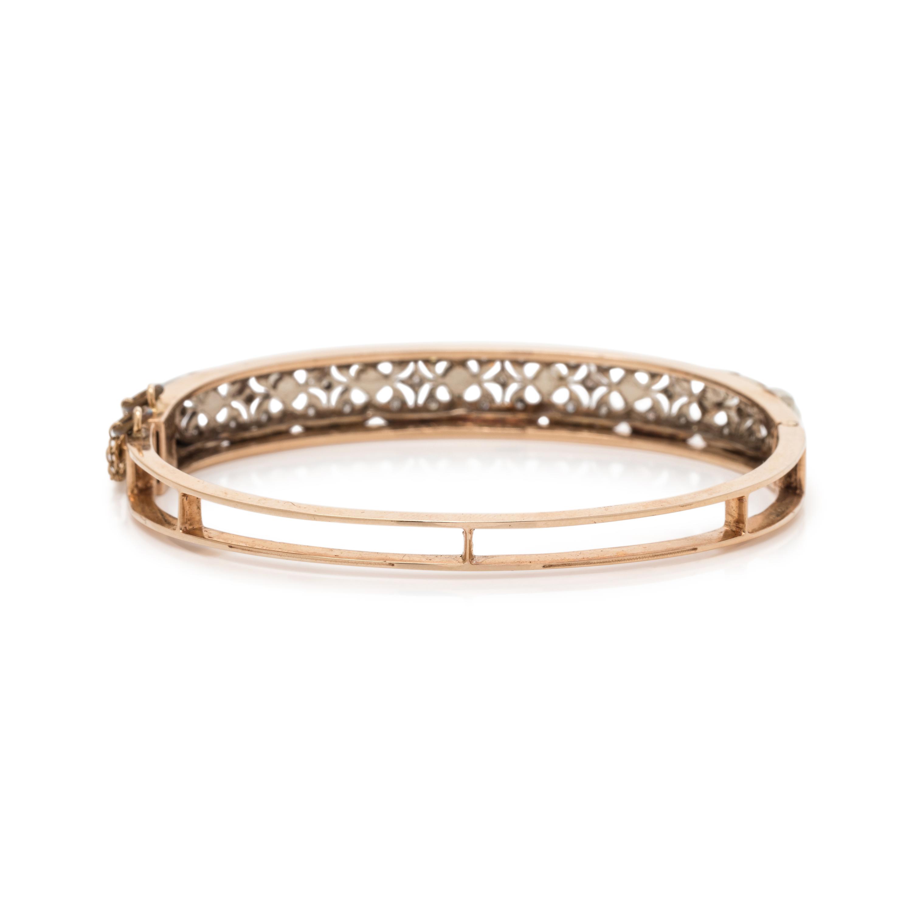 CULTURED PEARL AND DIAMOND BANGLE BRACELET