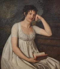 Attributed to Robert Jacques Francois Faust Lefevre (French, 1755–1830) - Portrait of a Seated Lady in White, Bust-Length