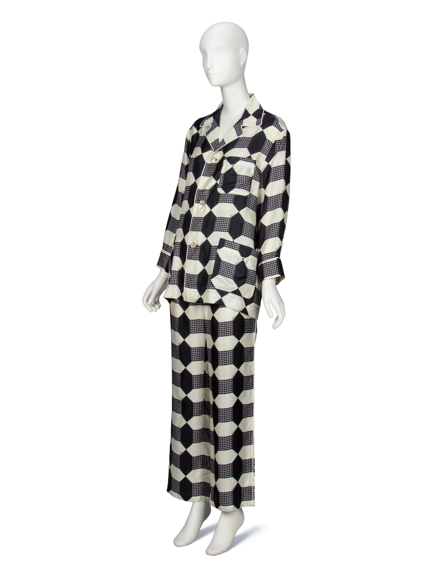 GUCCI, PRINTED SILK TWILL PAJAMA ENSEMBLE