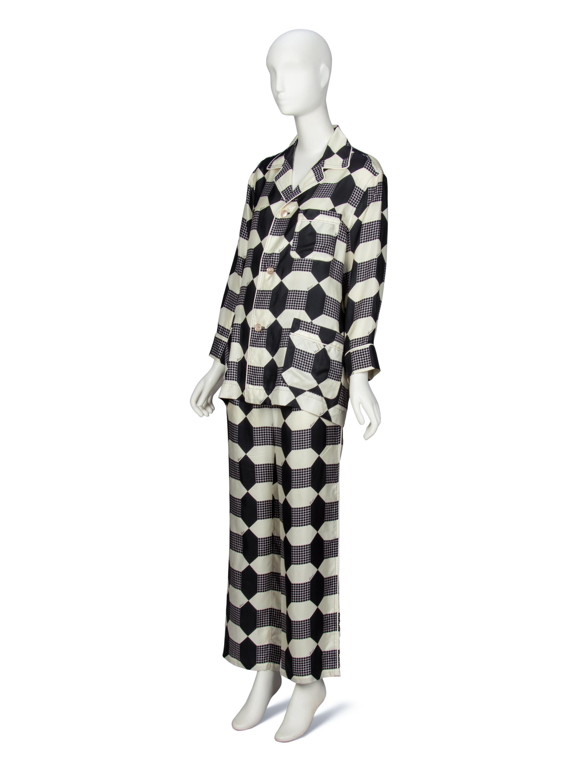 GUCCI, PRINTED SILK TWILL PAJAMA ENSEMBLE