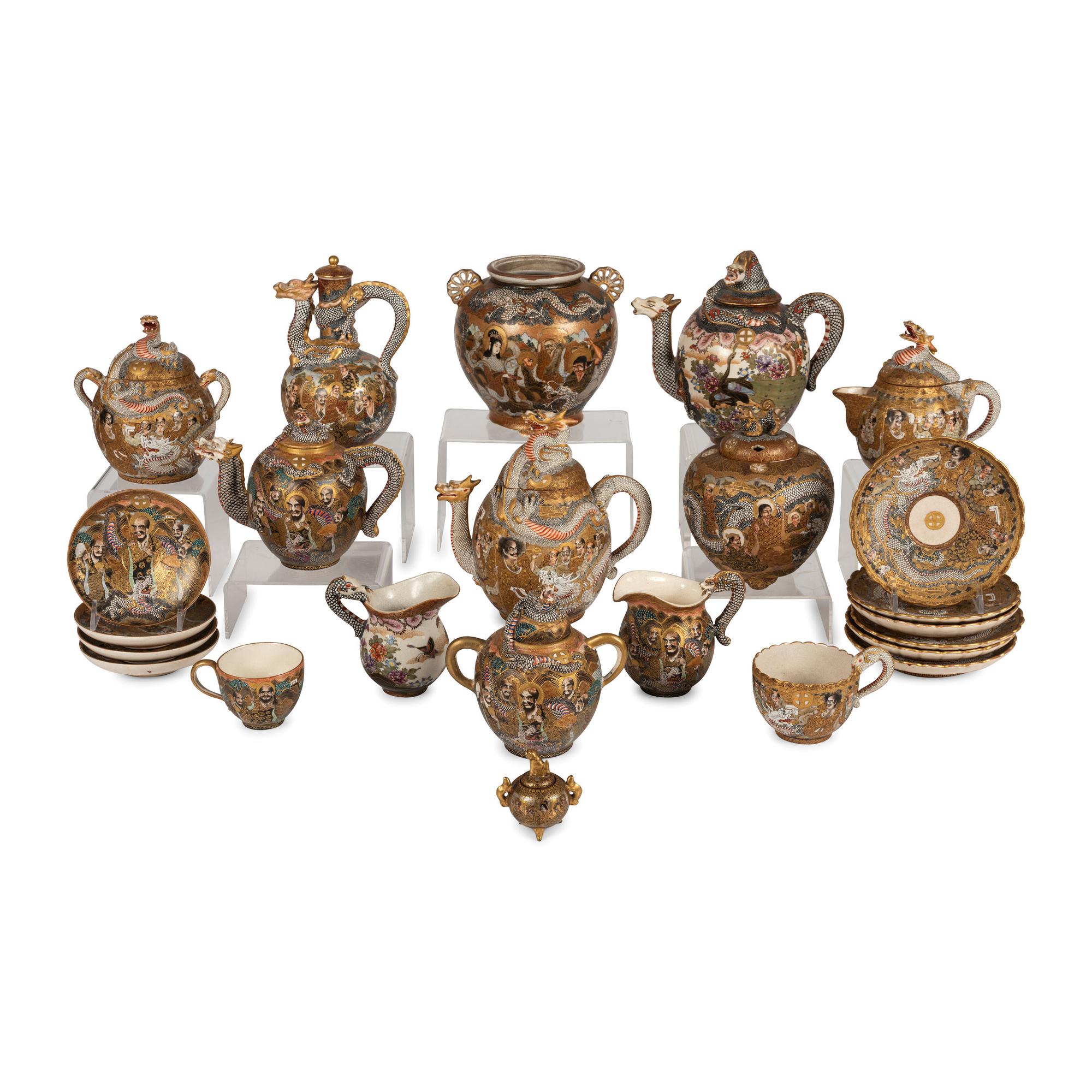 A Collection of Japanese Satsuma Glazed Articles