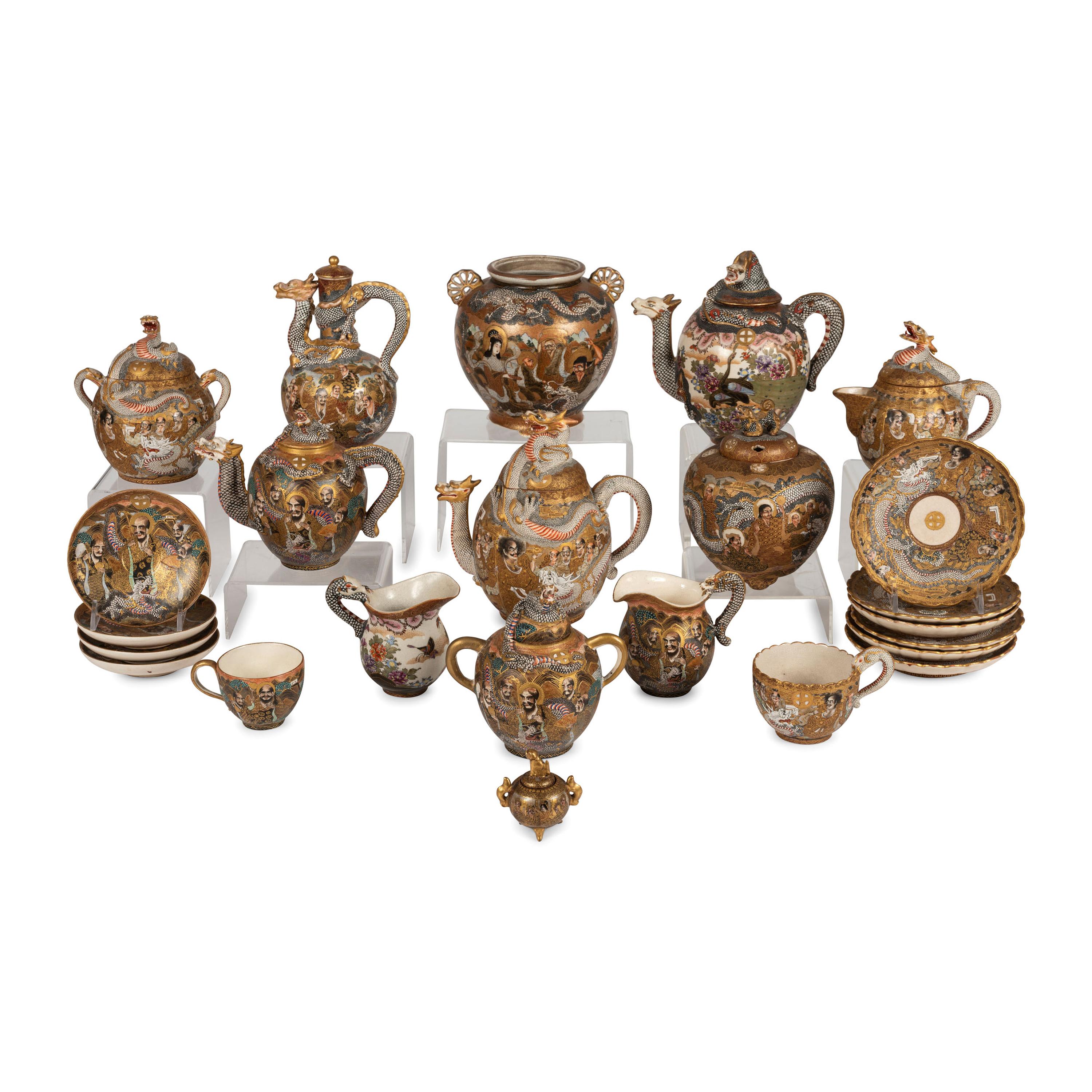 A Collection of Japanese Satsuma Glazed Articles