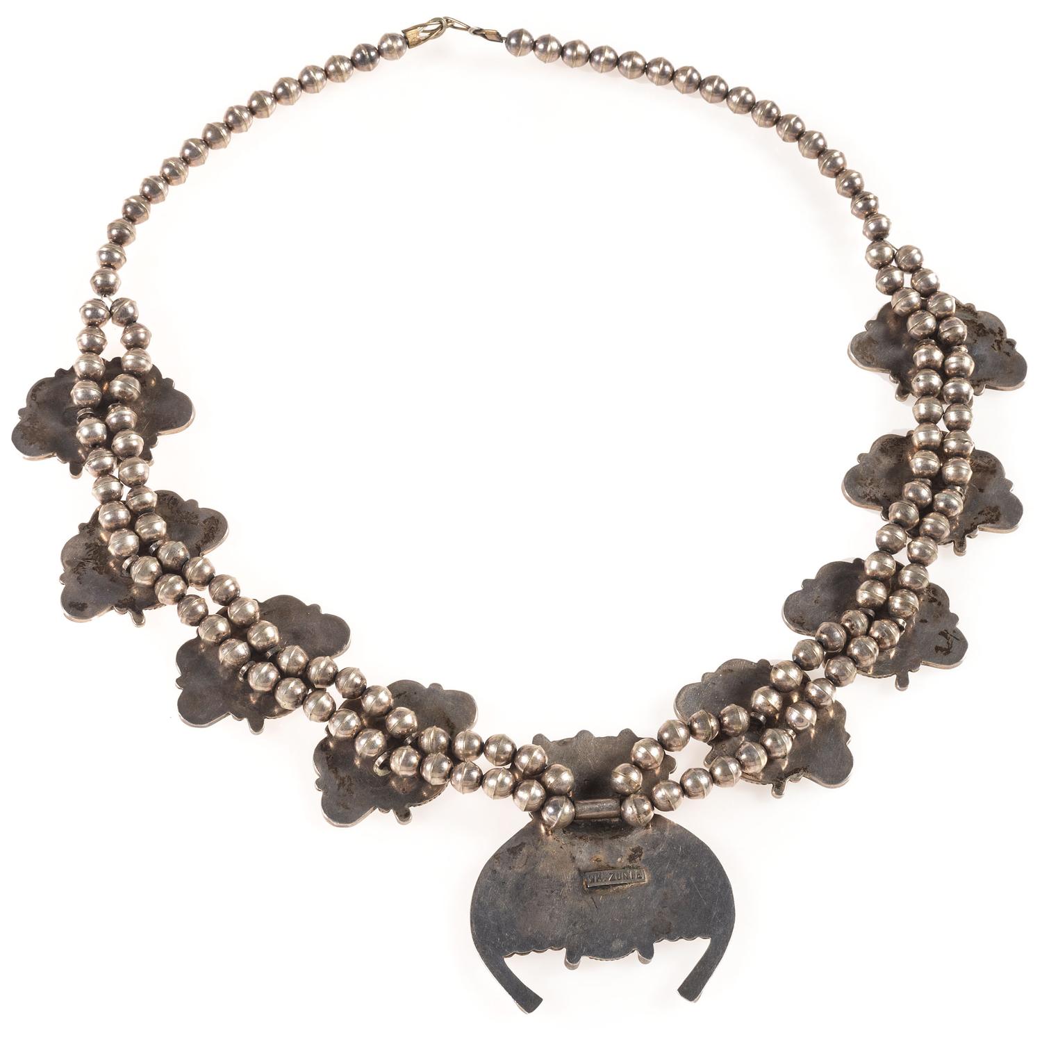 Published Mosaic Inlay Squash Blossom Necklace