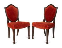 Six George III Style Mahogany Shield Back Dining Chairs
