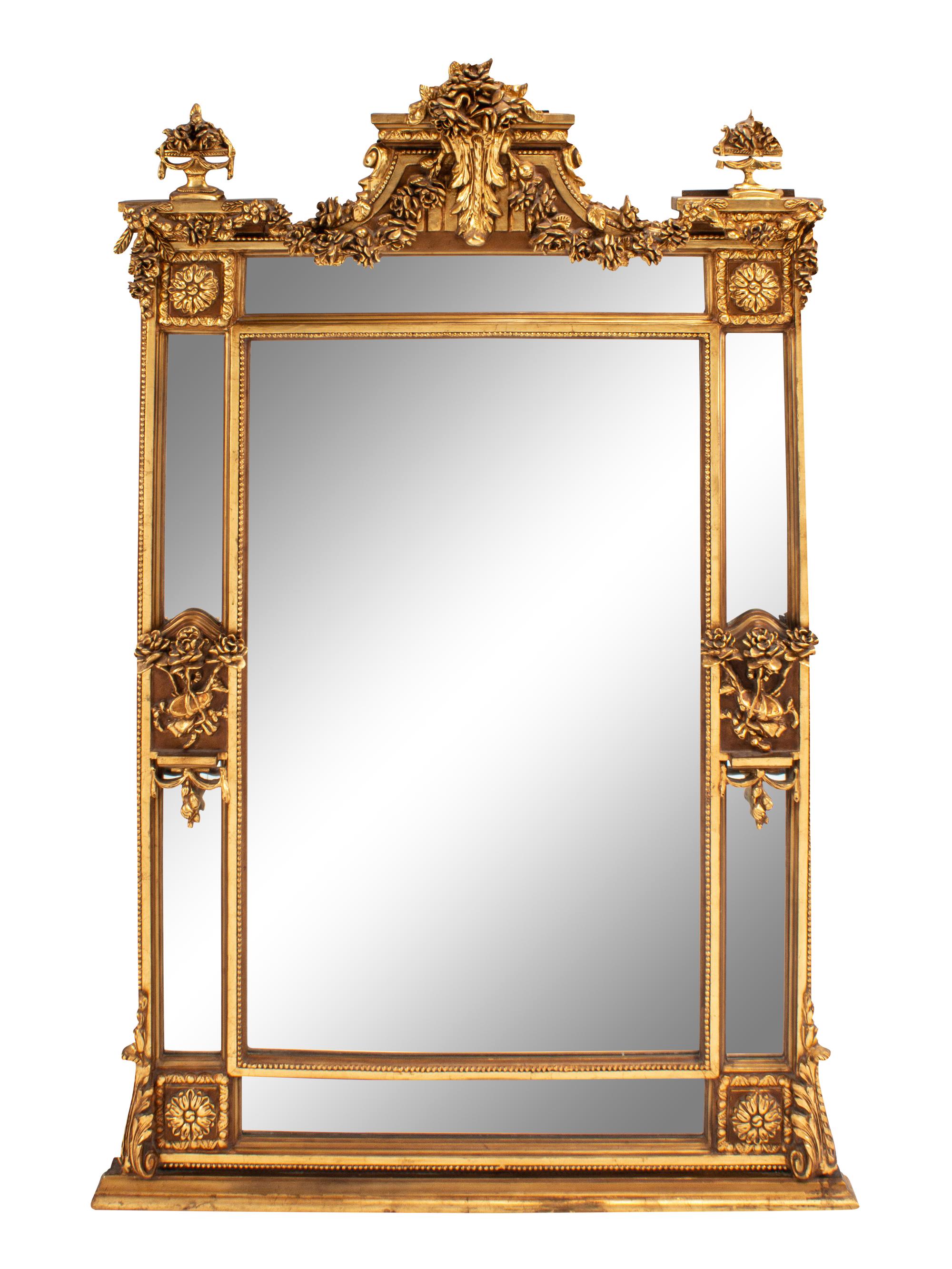 A Pair of Louis XVI Style Gilded Mirrors