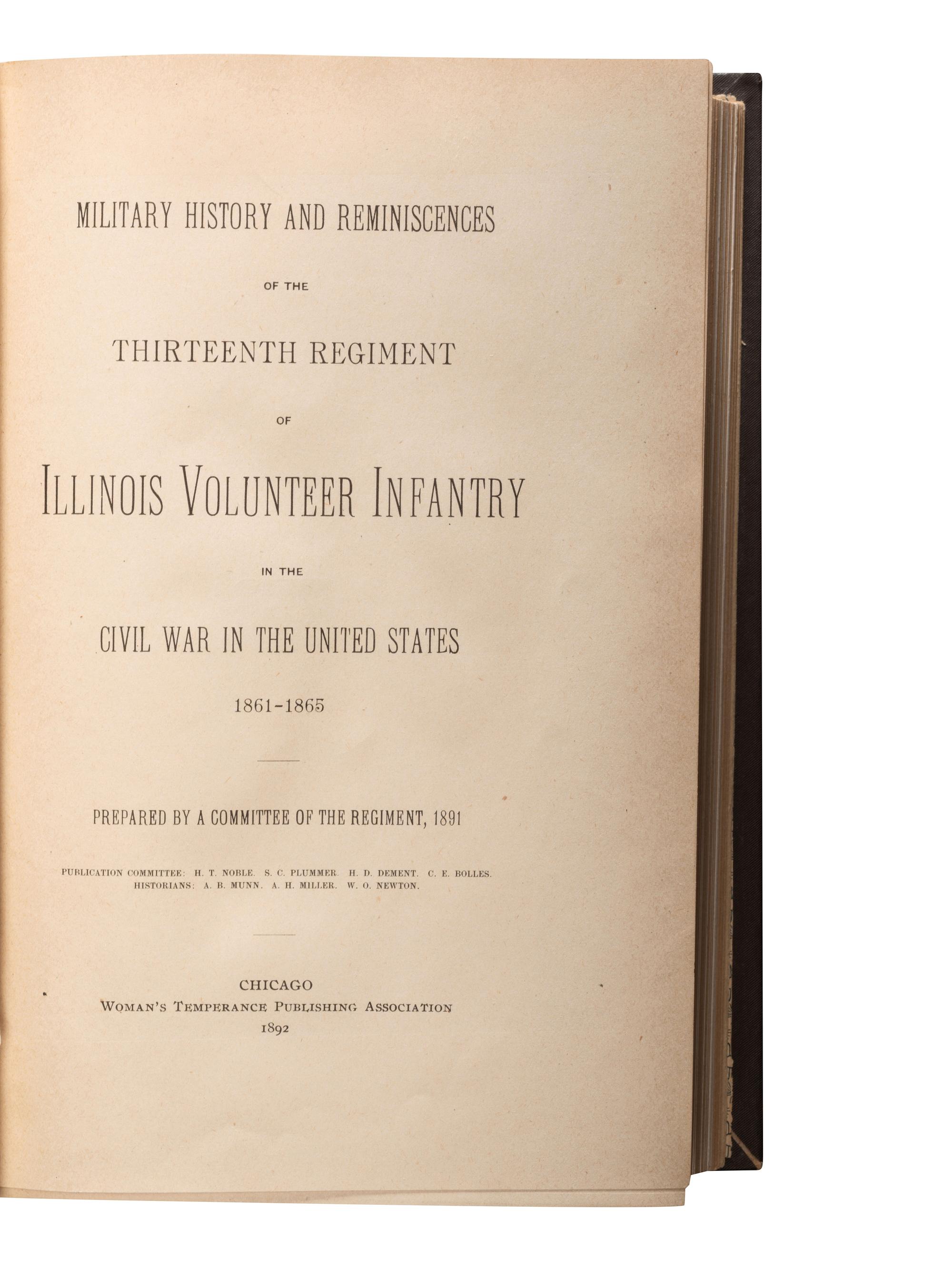 [CIVIL WAR - ILLINOIS]. A group of Illinois regimental histories, comprising: