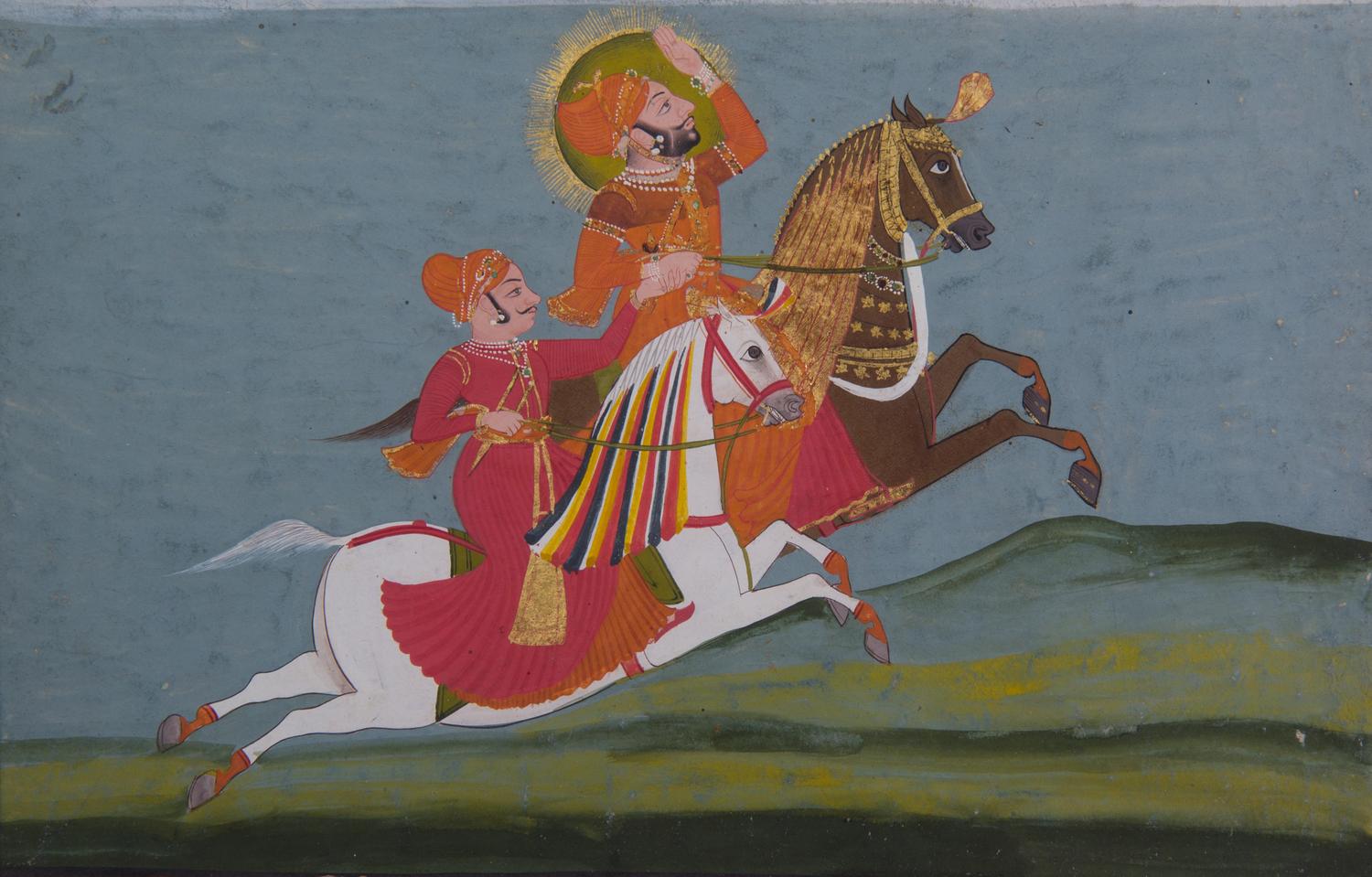 Two Indian Court Paintings Dimensions of larger 8 x 12 1/2 inches. — 19TH/20TH CENTURY