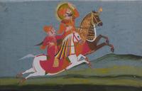 Two Indian Court Paintings Dimensions of larger 8 x 12 1/2 inches. — 19TH/20TH CENTURY