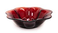A Chinese Ruby-Red Glass Floriform Bowl