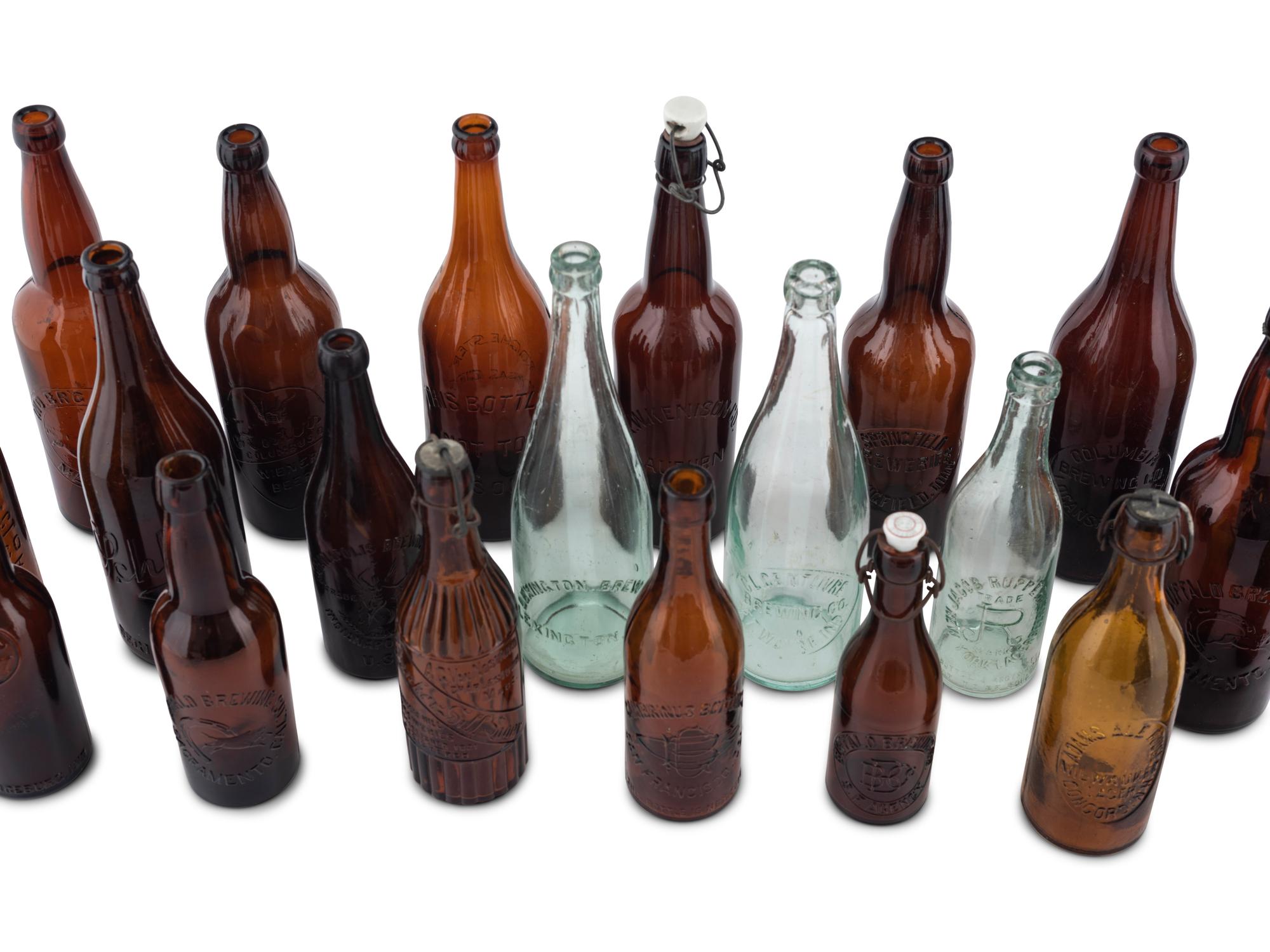 Twenty-One Glass Brewery Bottles