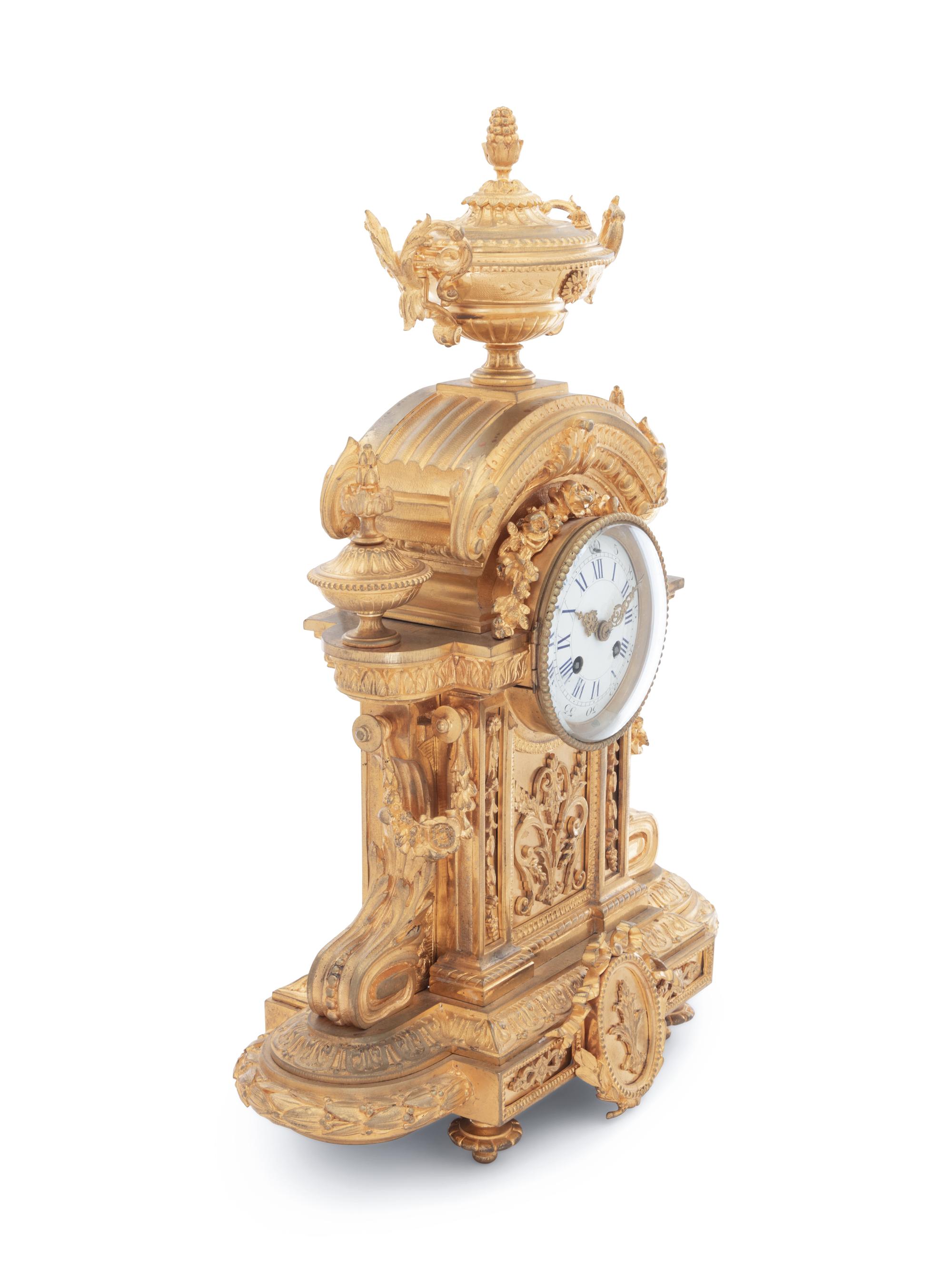 A French Gilt Bronze Mantel Clock