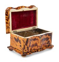A Regency Tortoiseshell Veneered Tea Caddy
