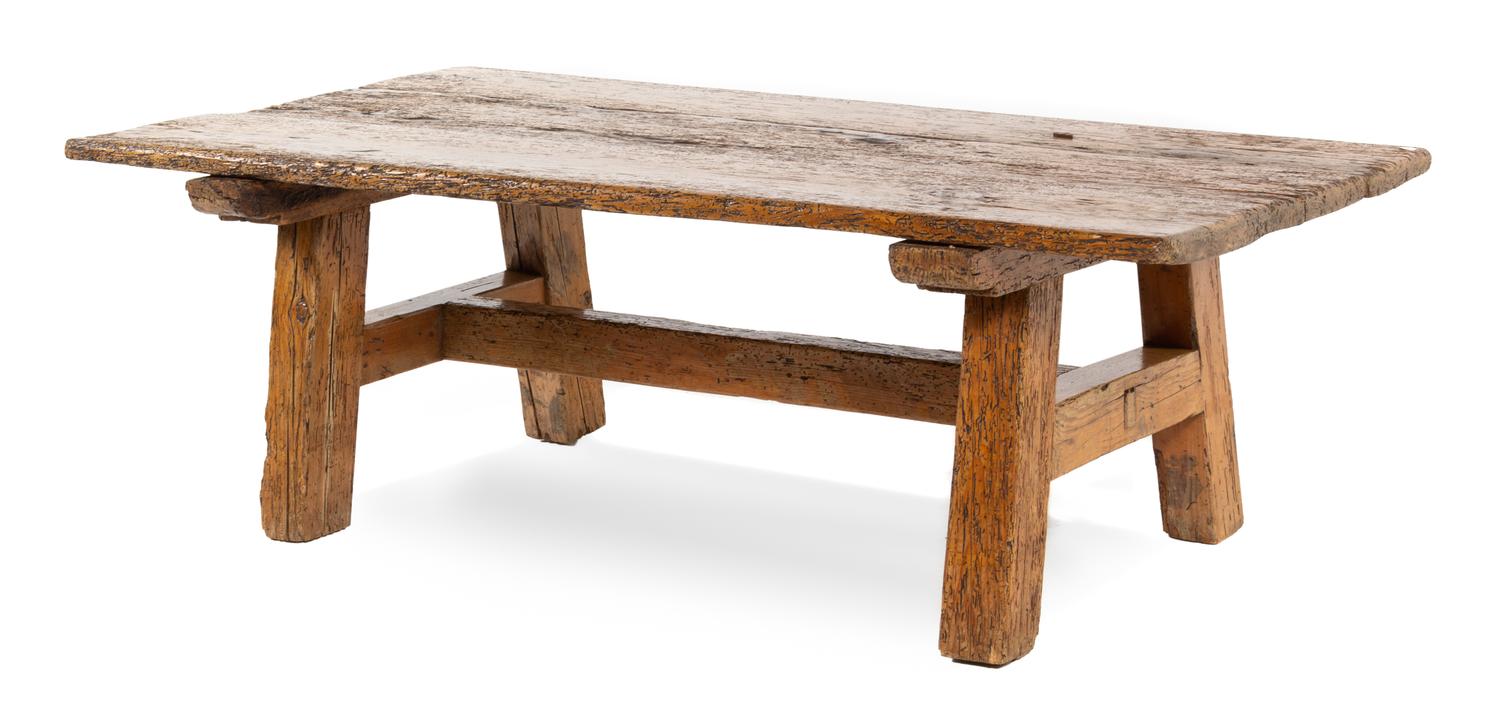 A Provincial Hardwood Low Table Height 22 x width 67 x depth 39 inches. — WITH 18TH AND 19TH CENTURY ELEMENTS