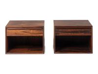 A Pair of Westnofa Wall Mount Rosewood Nightstands