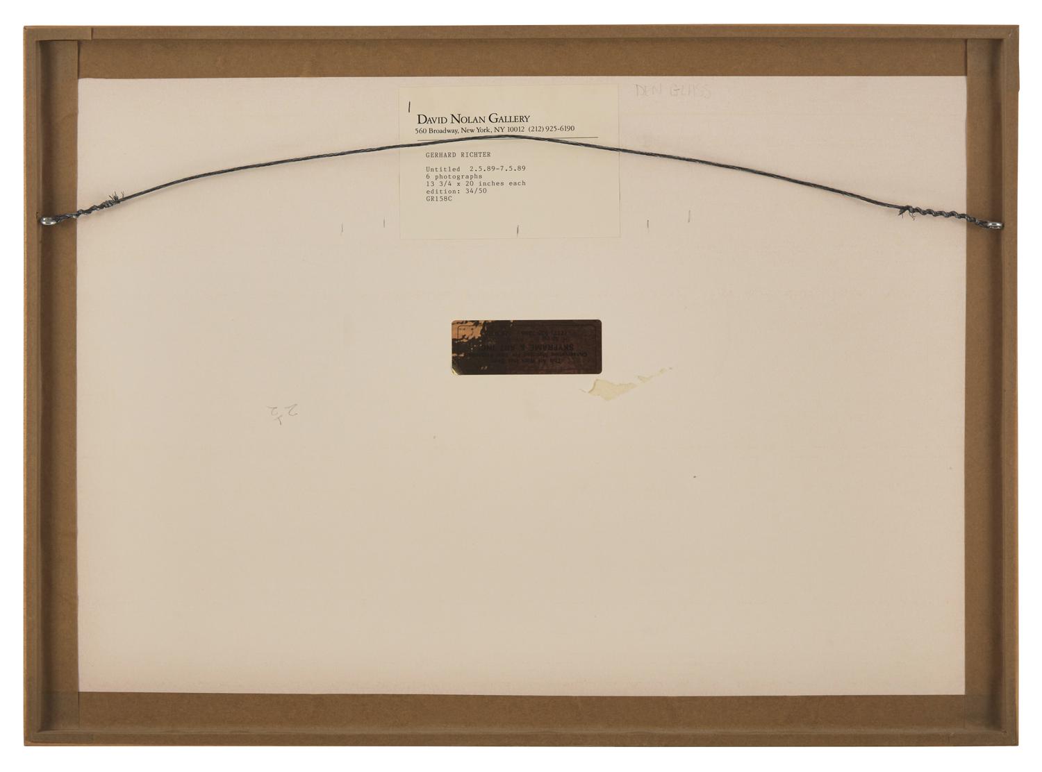 Untitled (2.5.89-7.5.89) (a group of six works), 1989