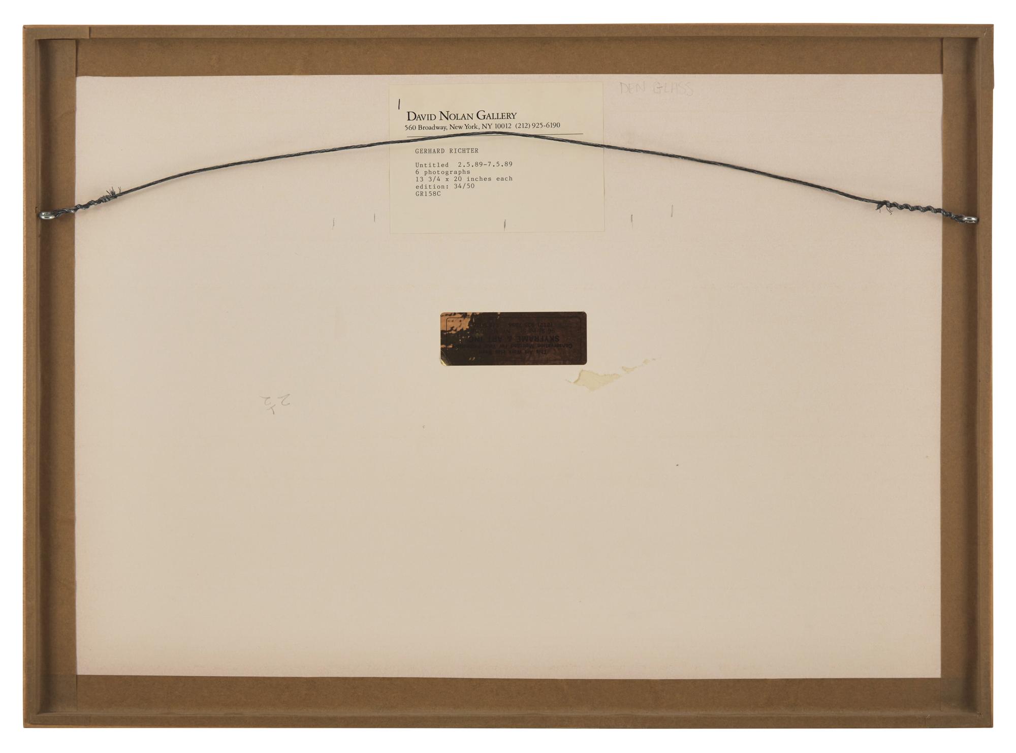 Untitled (2.5.89-7.5.89) (a group of six works), 1989