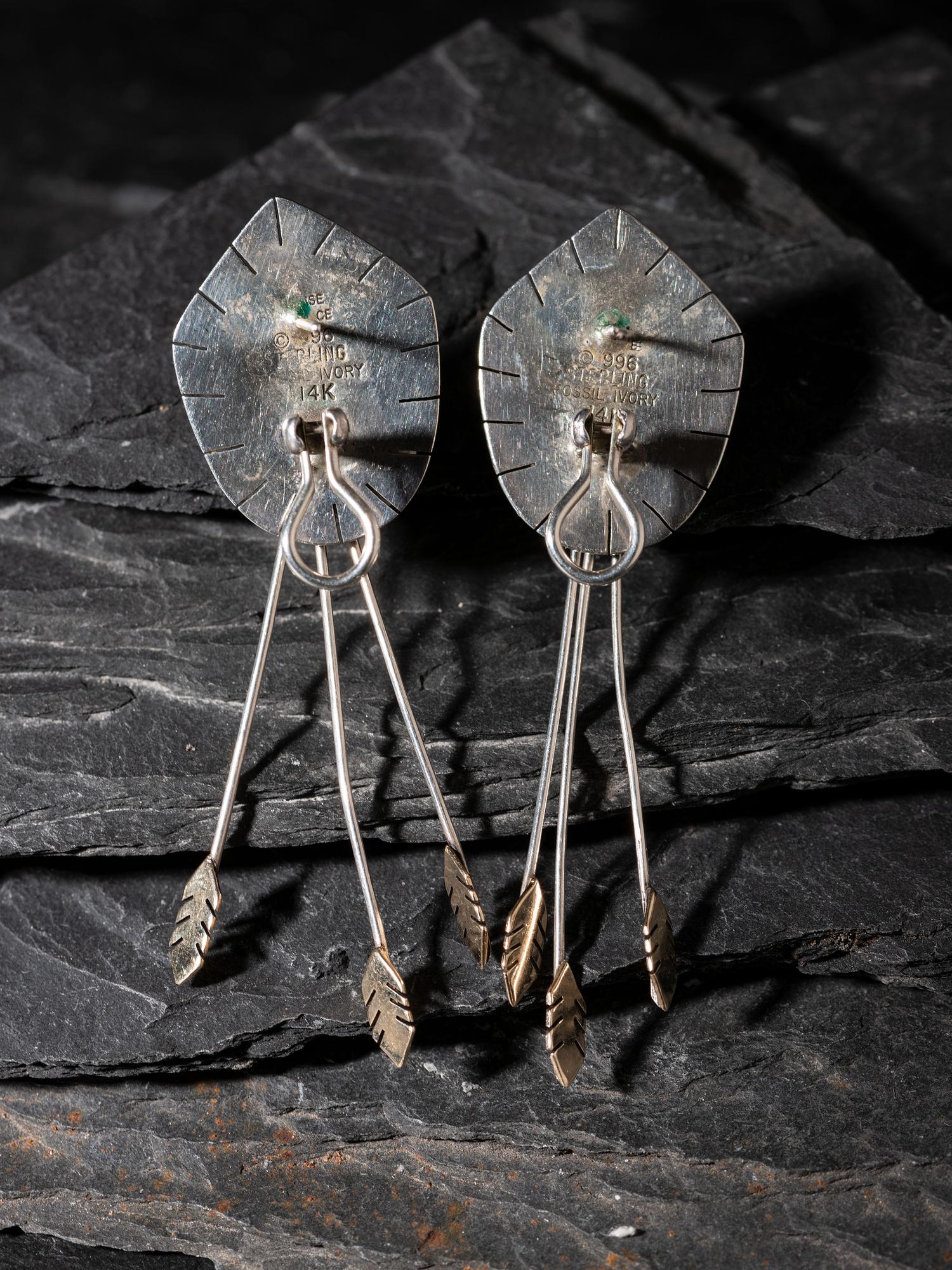 Sterling Silver and 14K Gold Maskette Post Earrings, 1996